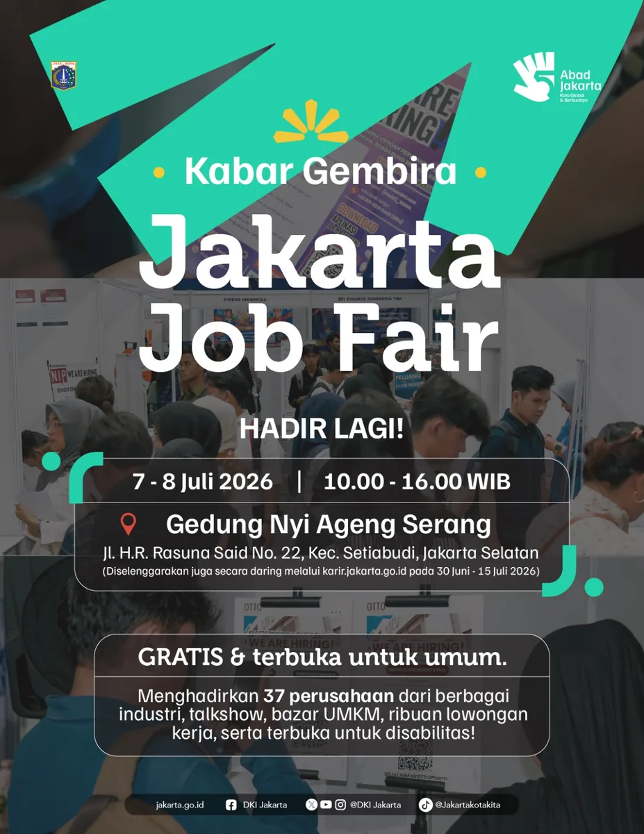 Job Fair Provinsi Kalimantan Selatan 2026 (Suku Dinas TKTE Wilayah Provinsi Kalimantan Selatan Barat) : 7-8 Juli 2026