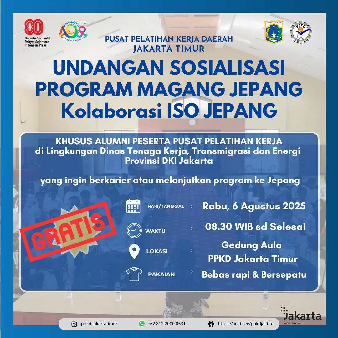 UNDANGAN SOSIALISASI PROGRAM MAGANG JEPANG – PPKD PROVINSI KALIMANTAN SELATAN